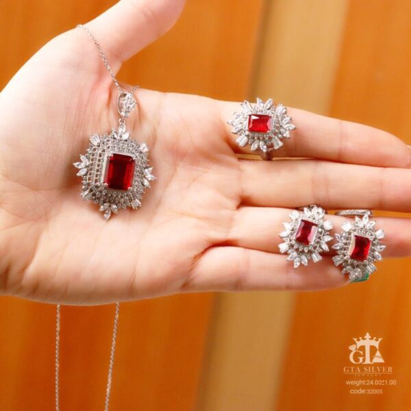 نیم ست نقره آتنا کد 32005 - تصویر 2