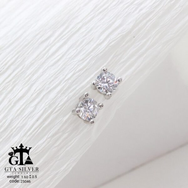 گوشواره نقره میخی میکرو کد 25046 - تصویر 3