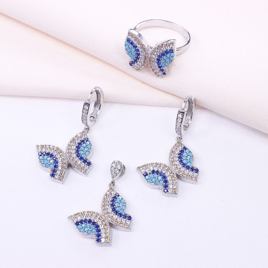 00f64aba-2d31-408a-b747-163fbf24d049.jpg نیم ست نقره میکرو رنگی کد 16072 - Image 1