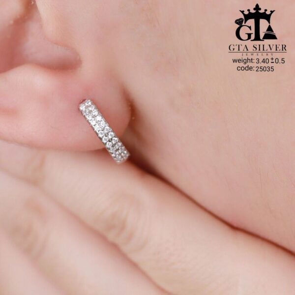 گوشواره نقره میخی میکرو کد 25035 - تصویر 2