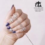 نیم ست نقره میکرو طرح برف کد 16613 - Image 4