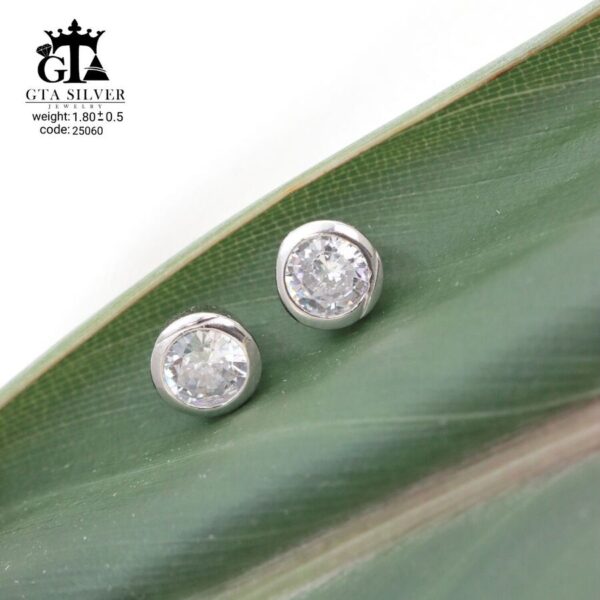 گوشواره نقره میخی میکرو کد 25060 - تصویر 3