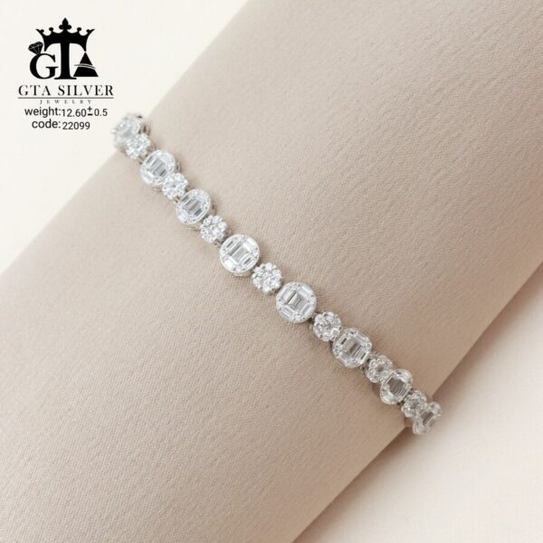 دستبند نقره میکرو کد 22099 - تصویر 3