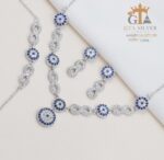 سرویس نقره میکرو زنجیری طرح چشم نظر کد 12096