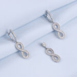 نیم ست نقره میکرو طرح بی‌نهایت کد 16350 - تصویر 2