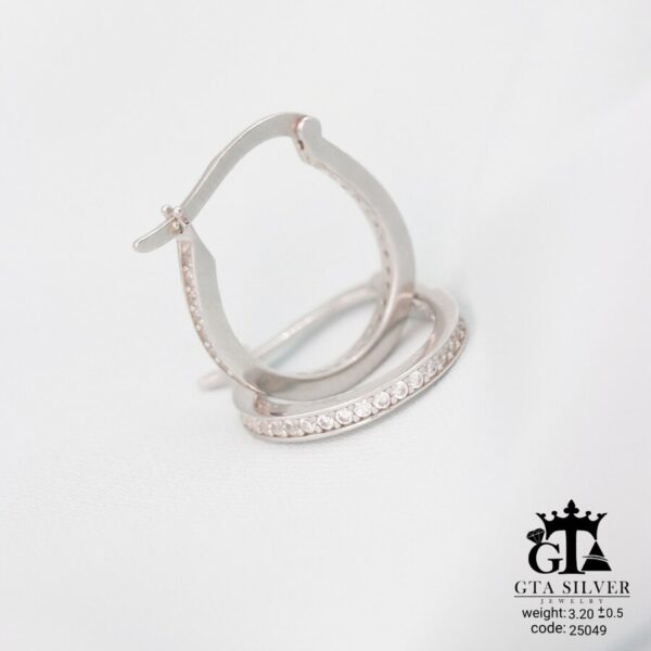 گوشواره نقره میخی میکرو کد 25049 - تصویر 3