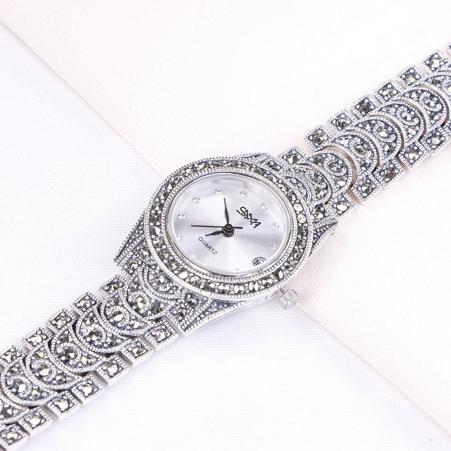 04672a32-3f1f-489a-bc42-dfa88e087a9a.jpg ساعت نقره سما کد 18086 - Image 1