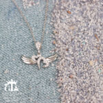 مدال نقره زنانه قلب بالدار میکرو کد 21930 - Image 3