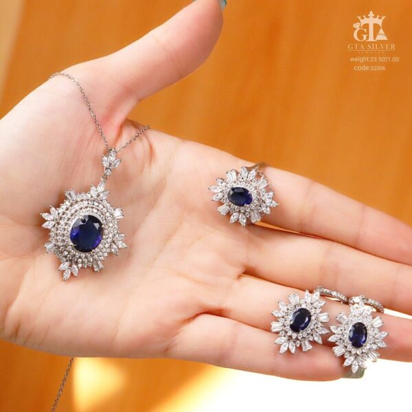 نیم ست نقره آتنا کد 32006 - تصویر 2