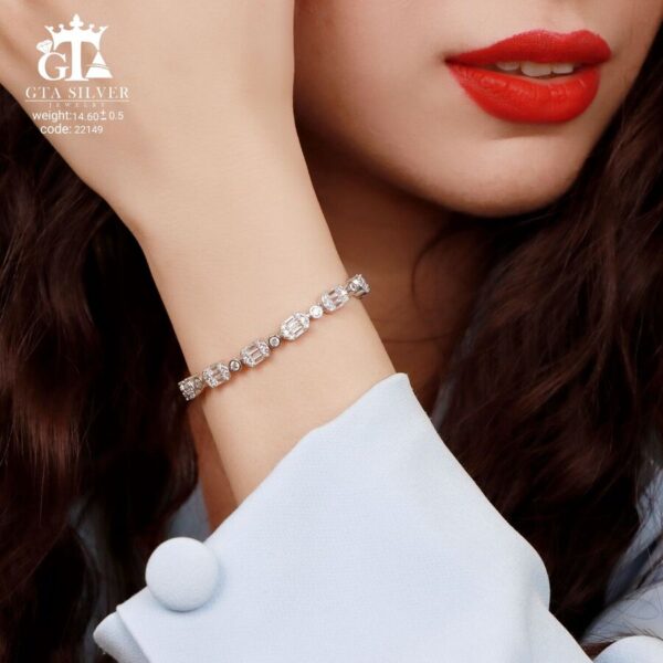 دستبند نقره میکرو کد 22149 - تصویر 2