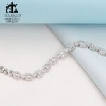 دستبند نقره میکرو طرح فلاور و امرالدکات کد 22141 - Image 3