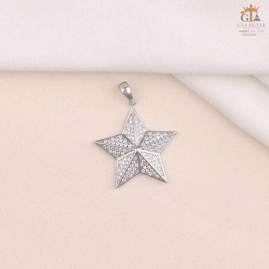 075e6a73-bbec-4b64-8b61-28ee4eb18c7e.jpg مدال نقره زنانه ستاره میکرو کد 21950 - تصویر 1