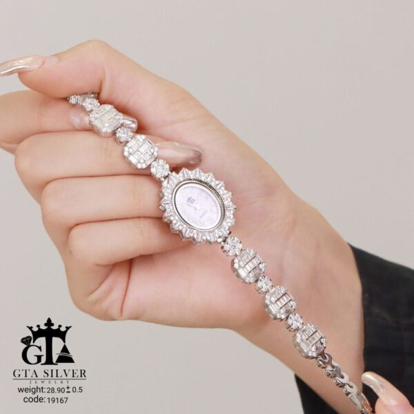 ساعت نقره GTA طرح امرالدکات و فلاور کد 19167 - Image 4