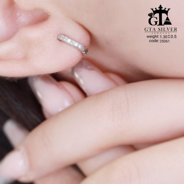 گوشواره نقره میخی میکرو کد 25061 - تصویر 2