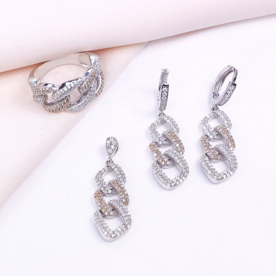 08422a05-23b4-4732-9581-61639514d03b.jpg نیم ست نقره میکرو رنگی طرح کارتیر کد 16286 - Image 1