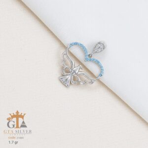 مدال نقره زنانه قلبی میکرو کد 21885