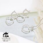 نیم ست نقره میکرو طرح قلب کد 16612 - Image 4