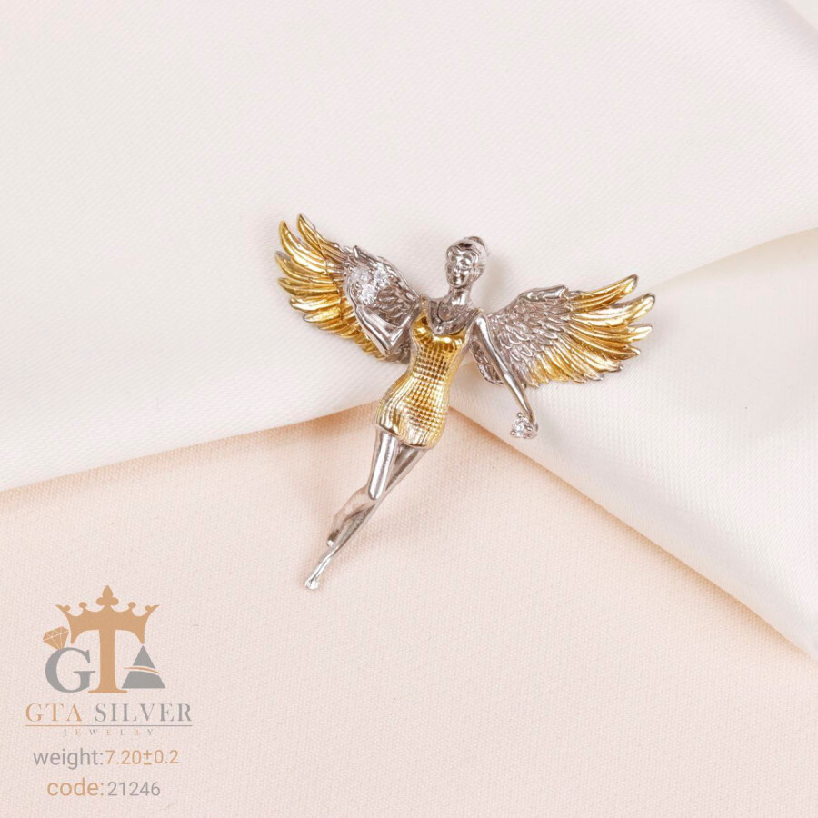 08df6bc6-bc11-4612-87e4-33a61c1be7c1.jpg مدال نقره میکرو طرح فرشته کد 21246 - Image 1