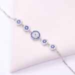 دستبند نقره میکرو چشم نظر کد 22041