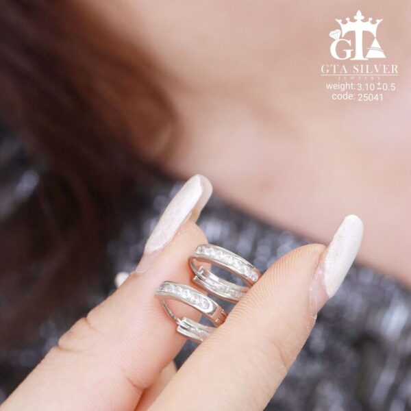 گوشواره نقره میخی میکرو کد 25041 - تصویر 3