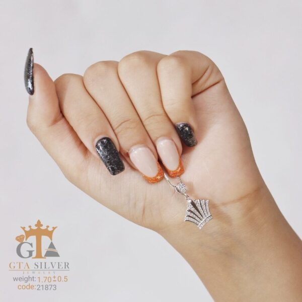 مدال نقره میکرو طرح تاج کد 21873 - Image 3