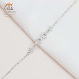 دستبند نقره زنانه میکرو طرح بی‌نهایت کد 22139