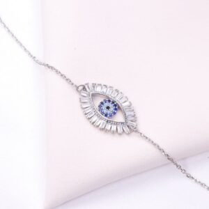 دستبند نقره میکرو چشم نظر کد 22050