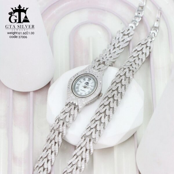 ست ساعت و دستبند نقره GTA کد 37006 - Image 3