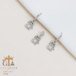 نیم ست نقره میکرو طرح گربه کد 16371