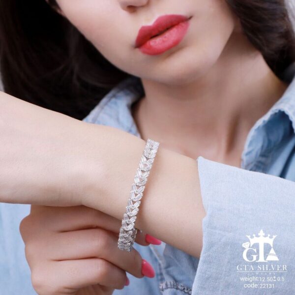 دستبند نقره میکرو کد 22131 - تصویر 2