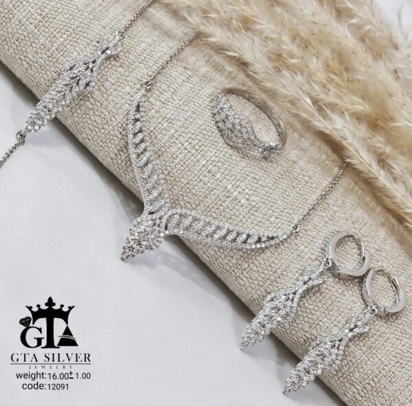 سرویس نقره میکرو زنجیری کد 12091 - تصویر 3