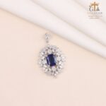 مدال نقره زنانه جواهری نگین دار میکرو کد 21943