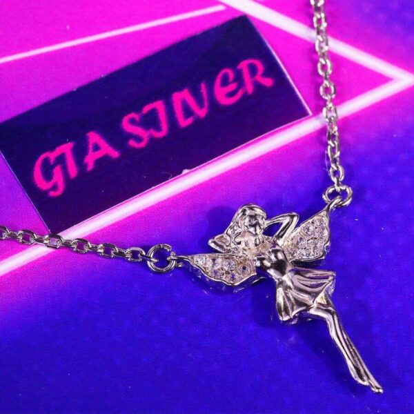 گردنبند نقره زنانه میکرو طرح فرشته کد 21650 - Image 2