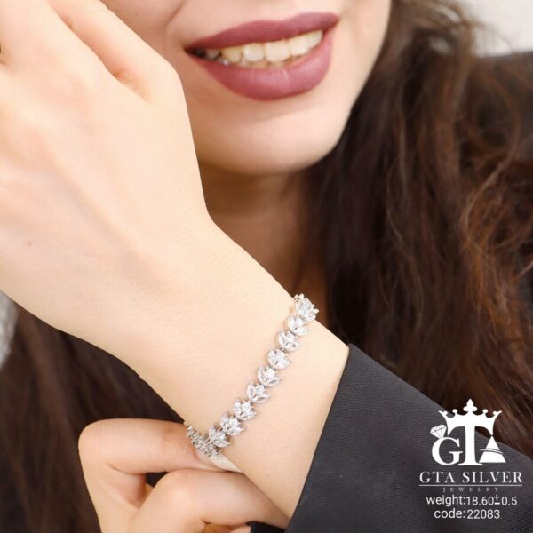 دستبند نقره میکرو کد 22083 - Image 2