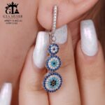 سرویس نقره میکرو زنجیری طرح چشم نظر کد 12183 - Image 4