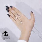 نیم ست نقره میکرو مرواریدی کد 16609 - تصویر 4