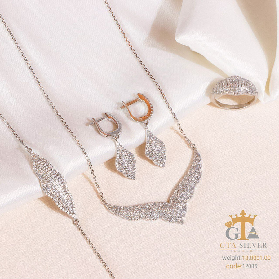 13738c27-afa7-4de6-bb57-a6cc06a707c0.jpg سرویس نقره میکرو زنجیری کد 12085 - Image 1