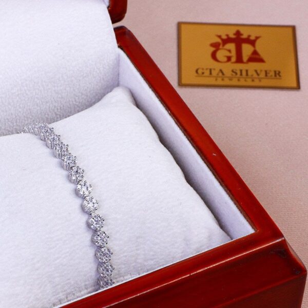 دستبند نقره میکرو فلاور کد 22013 - Image 2