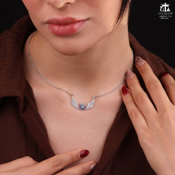 مدال نقره زنانه بال فرشته میکرو کد 21960 - Image 2