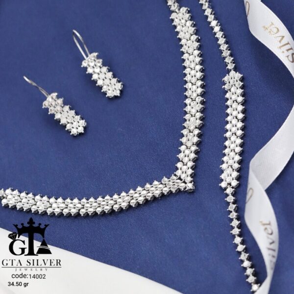 سرویس نقره تراش بدون نگین کد 14002 - تصویر 3