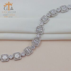 دستبند نقره میکرو طرح امرالدکات کد 22105