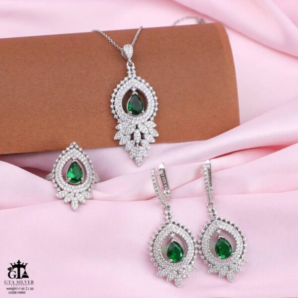 نیم ست نقره کد 16683 - Image 3