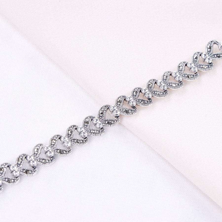 160c80fb-2089-47a0-a0d0-1cbf44ca9734.jpg دستبند نقره مارگازیت کد 37010 - تصویر 1