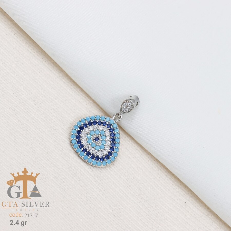 16769e6e-0c75-4268-bdc9-007000367d3a.jpg مدال نقره میکرو چشم نظر کد 21717 - Image 1