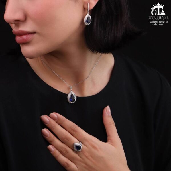 نیم ست نقره کد 16681 - تصویر 2