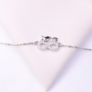 دستبند نقره میکرو بی‌نهایت کد 22026