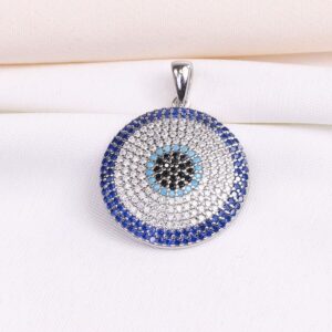 مدال نقره میکرو رنگی چشم نظر کد 21398