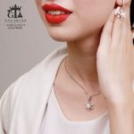 نیم ست نقره میکرو طرح دونه برف مروارید دار کد 16648 - تصویر 2