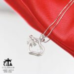 مدال نقره زنانه آینه‌ای قلبی میکرو کد 21898 - Image 3