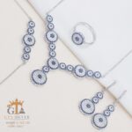 سرویس نقره میکرو زنجیری طرح چشم نظر کد 12097